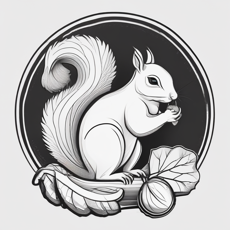 Squirrel Acorn Doodle